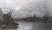 Atkinson Grimshaw The Thames by Moonlight with Southmark Bridge oil painting picture wholesale